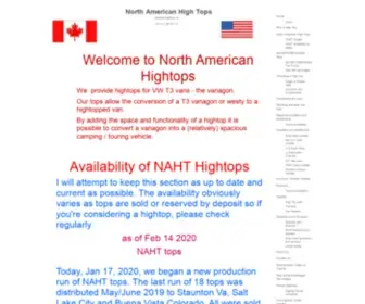 Canadianhightops.ca(North American High Tops Home) Screenshot