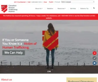 Canadianhumantraffickinghotline.ca(Canadian Human Trafficking Hotline) Screenshot