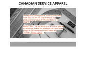 Canadianserviceapparel.com(Cut and Sew) Screenshot