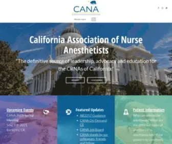 Canainc.org(California Association of Nurse Anesthetists) Screenshot