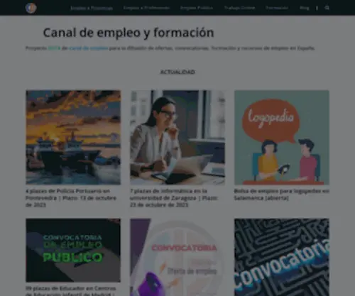 Canaldeempleo.com(Canal con ofertas de portales de empleo y recursos para trabajar en España por provincias) Screenshot