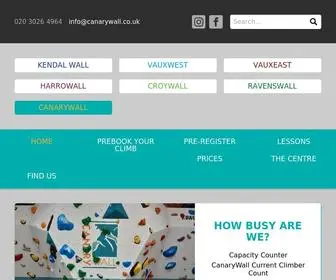 Canarywall.co.uk(Indoor Climbing in East London) Screenshot