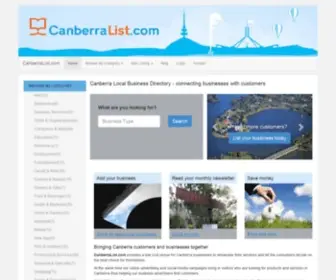 Canberralist.com(Canberra Local Business Directory) Screenshot