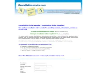 Cancellationservice.com(Cancellation letter sample) Screenshot
