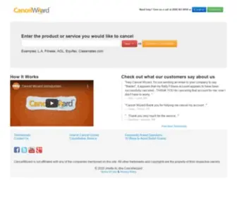 Cancelwizard.com(We take the hassle out of canceling memberships and services) Screenshot