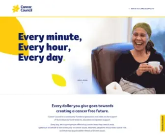 Cancercouncilfundraising.com.au(Donate now towards a cancer free future) Screenshot