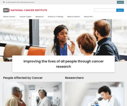 Cancer.gov(Comprehensive Cancer Information) Screenshot