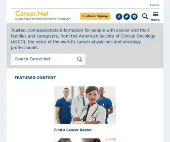 Cancer.net(Oncologist-approved cancer information from the American Society of Clinical Oncology) Screenshot