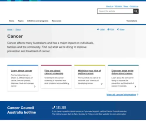 Cancerscreening.gov.au(Cancer Screening) Screenshot