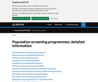 Cancerscreening.nhs.uk(Population screening programmes) Screenshot