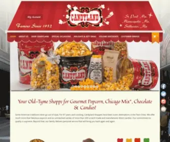 Candylandstore.com(World-Famous Popcorn & Popcorn Tins) Screenshot