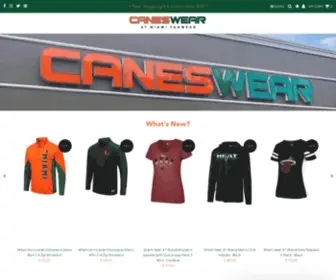Caneswear.com(CanesWear at Miami FanWear) Screenshot