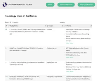 Caneurotrials.com(CALIFORNIA NEUROLOGY SOCIETY) Screenshot