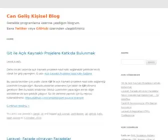 Cangelis.com(Can Geliş Kişisel Blog) Screenshot