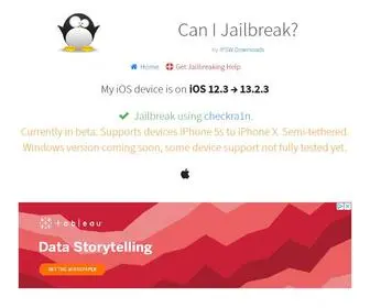 Canijailbreak.com(Find out whether you can jailbreak your iOS device) Screenshot