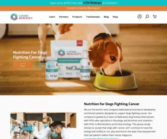 Caninebiologics.com(Specialty Dog Food for Cancer) Screenshot