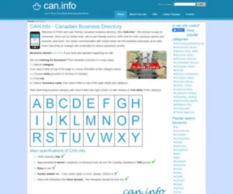 Can.info(Canadian Business Directory) Screenshot