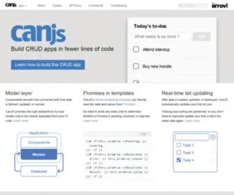 Canjs.com(Build CRUD apps in fewer lines of code) Screenshot