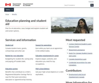 Canlearn.ca(Education planning and student aid) Screenshot