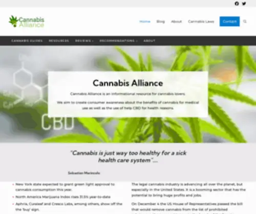 Cannabisalliance.org(Cannabis resources) Screenshot
