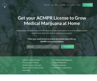 Cannabisgrowingcanada.com(How to get an ACMPR License Approved by Health Canada Fast) Screenshot