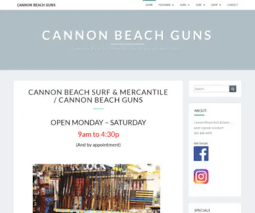 Cannonbeachguns.com(Cannon Beach) Screenshot