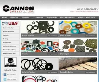 Cannongasket.com(Gaskets, Rubber Washers, Custom Die-Cutting Services, Gasket Manufacturers) Screenshot