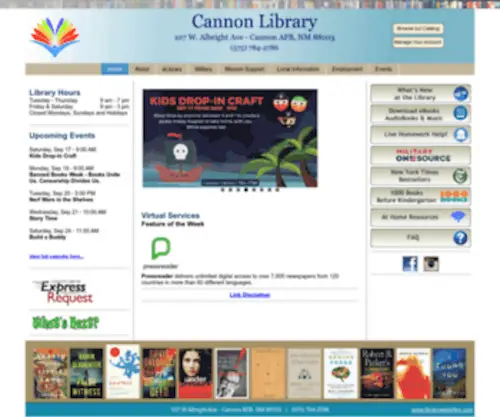 Cannonlibrary.org(Cannon AFB Library) Screenshot