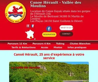 Canoe-Herault.com(Canoë Hérault) Screenshot