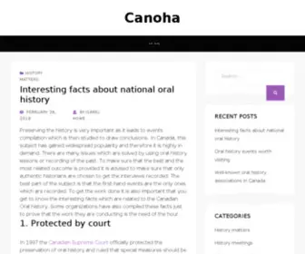 Canoha.ca(Canadian Oral History) Screenshot