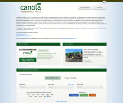 Canolaperformancetrials.ca(Canolaperformancetrials) Screenshot