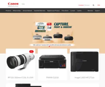 Canon.co.in(Canon India) Screenshot