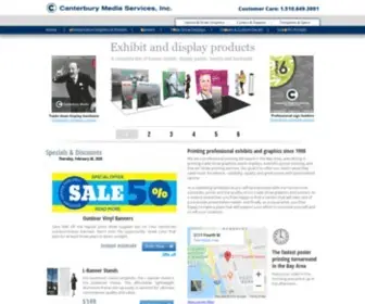 Canterburymedia.com(Posters, Banners, Tri-folds, Cloth Posters, Decals, Dry-Erase Posters) Screenshot