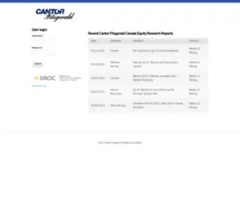 Cantorcanada.com(Cantor Fitzgerald Canada Corporation) Screenshot