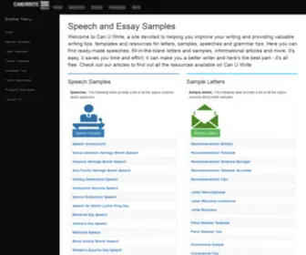 Canuwrite.com(Speech and Essay Samples) Screenshot