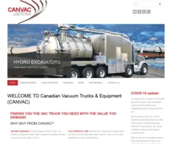Canvactrucks.com(CANVAC TRUCKS & EQUIPMENT) Screenshot