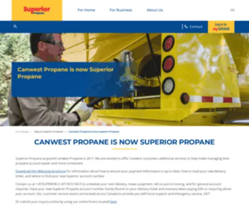 Canwestpropane.com(Canwest Propane is now Superior Propane) Screenshot