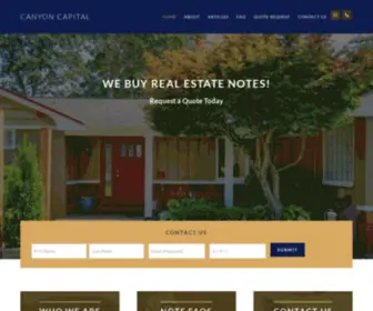 Canyoncap.com(Easily Sell Your Real Estate Note) Screenshot