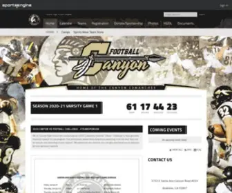 Canyonhighfootball.org(Canyon High School Football) Screenshot