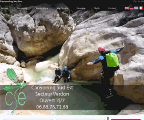 CanyoningVerdon.fr(Canyoning Verdon) Screenshot