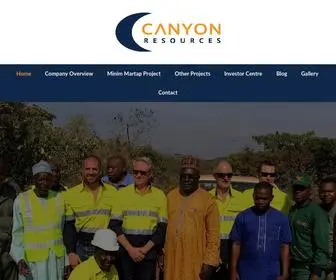 Canyonresources.com.au(Canyon Resources) Screenshot