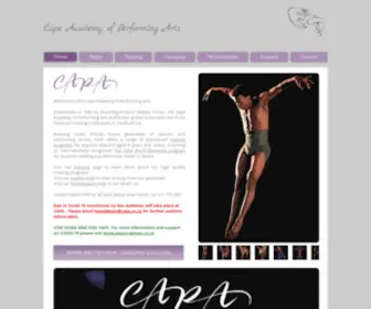 Capa.co.za(Cape Academy of Performing Arts) Screenshot