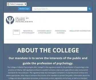 Cap.ab.ca(College of Alberta Psychologists) Screenshot