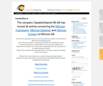 Capableobjects.com(Model Driven Development Pure and Simple) Screenshot