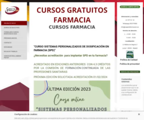 Capacitaformacion.es(CURSOS GRATUITOS FARMACIA) Screenshot