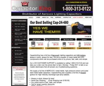 Capacitorking.com(Aerovox Lighting Capacitor Distributor for Metal Halide) Screenshot
