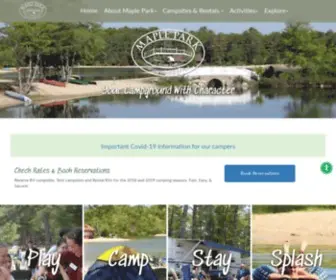 Capecodmaplepark.com(Experience Cape Cod Maple Park Campground & RV Park) Screenshot