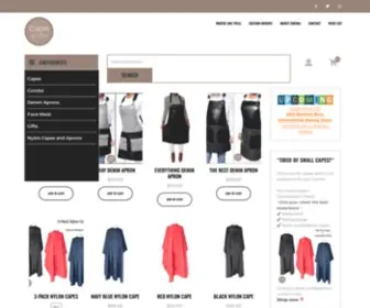 Capesbysheena.com(Premium capes and denim aprons with hidden pockets adjustable closures and waterproof material) Screenshot