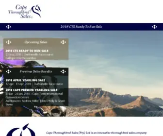 Capethoroughbredsales.com(Homepage on Cape Thoroughbred Sales) Screenshot