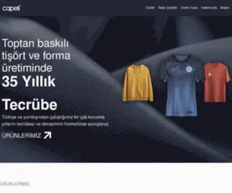 Capeti.com.tr(Toptan Baskılı Tişört ve Forma Üreticisi) Screenshot